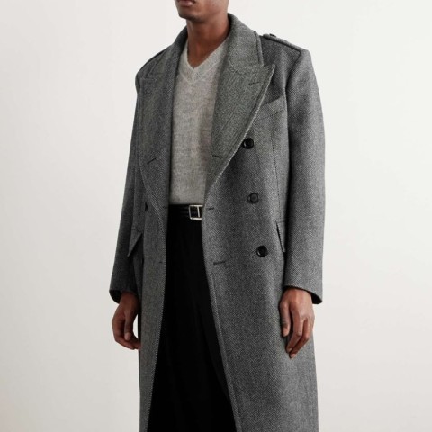 레플리카 톰포드 더블 브레스트 헤링본 울 코트 TOP팩토리