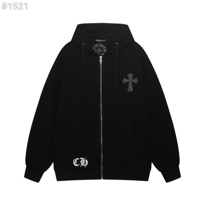 레플리카 크롬하츠 대거 포인트 레더 크로스 후드 집업 자켓 TOP팩토리