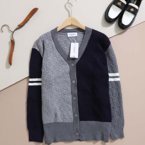 레플리카 톰브라운 투톤 삼선 니트 가디건 VAL팩토리