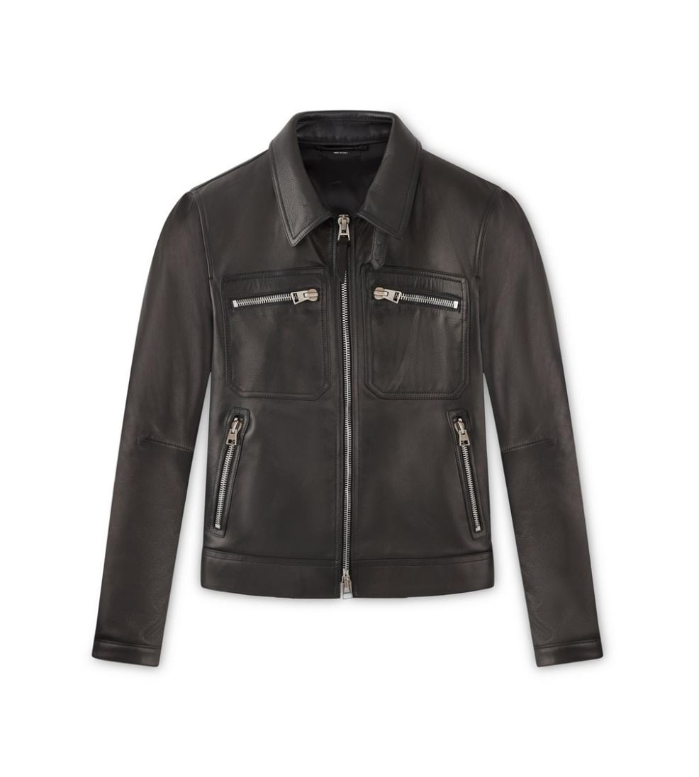 톰포드 아이콘 레더 지퍼 블루종 VAL팩토리