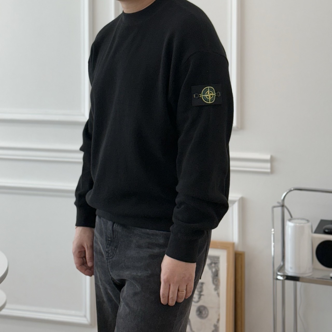 스톤아일랜드 리브 와플 맨투맨 셔츠 TW팩토리