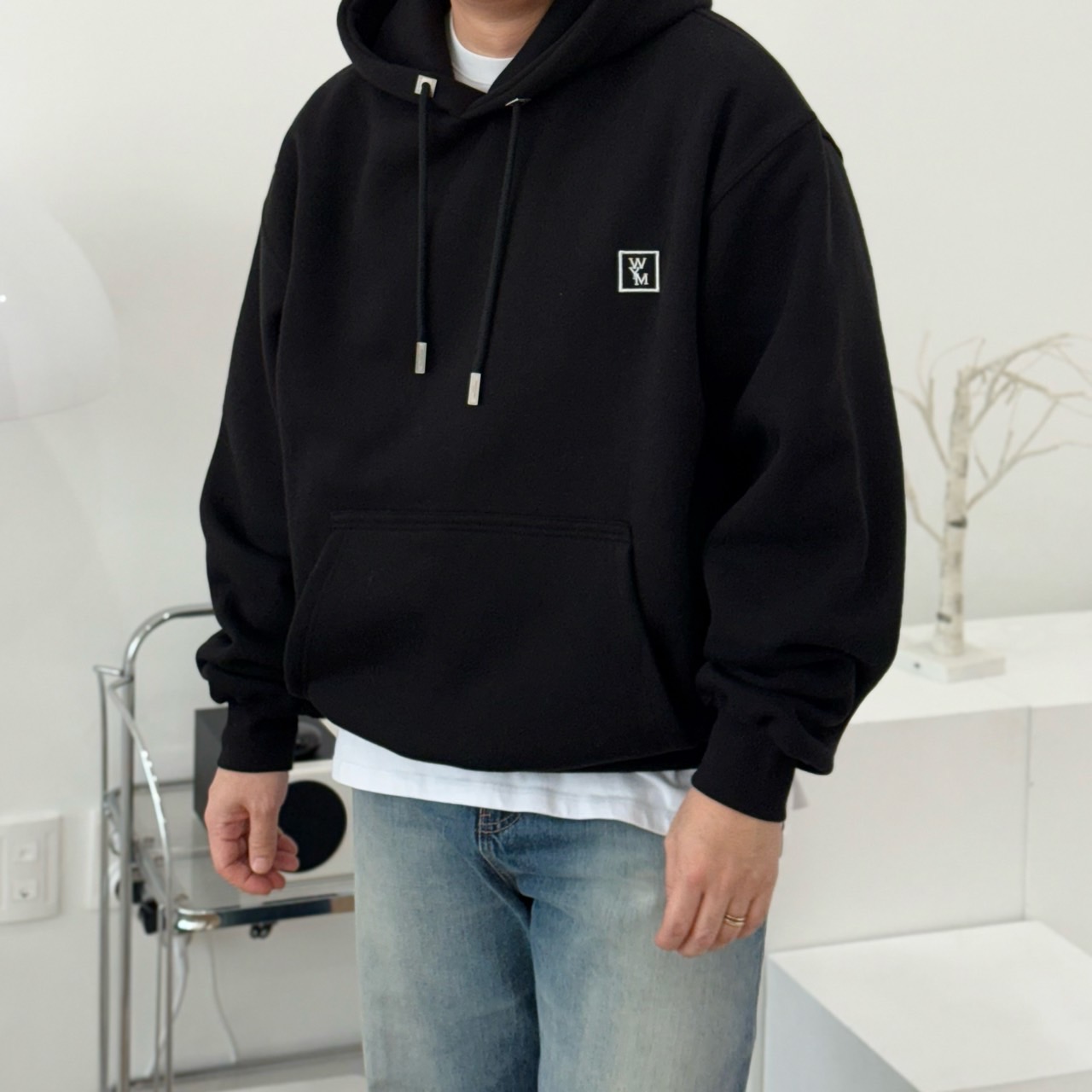 우영미 코튼 백로고 후드티 TW팩토리