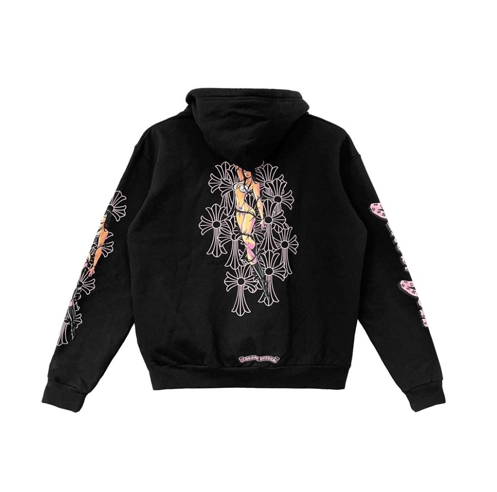 크롬하츠 데들리 돌 핑크 후드티 TOP팩토리