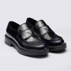 레플리카 프라다 초콜릿 브러시드 가죽 로퍼 H12팩토리