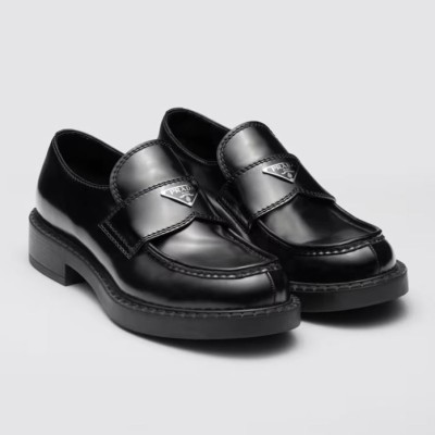 레플리카 프라다 초콜릿 브러시드 가죽 로퍼 H12팩토리