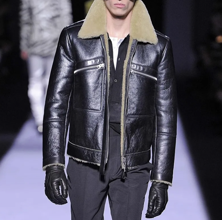 톰포드 시어링 더블 포켓 가죽 자켓 BLACK팩토리