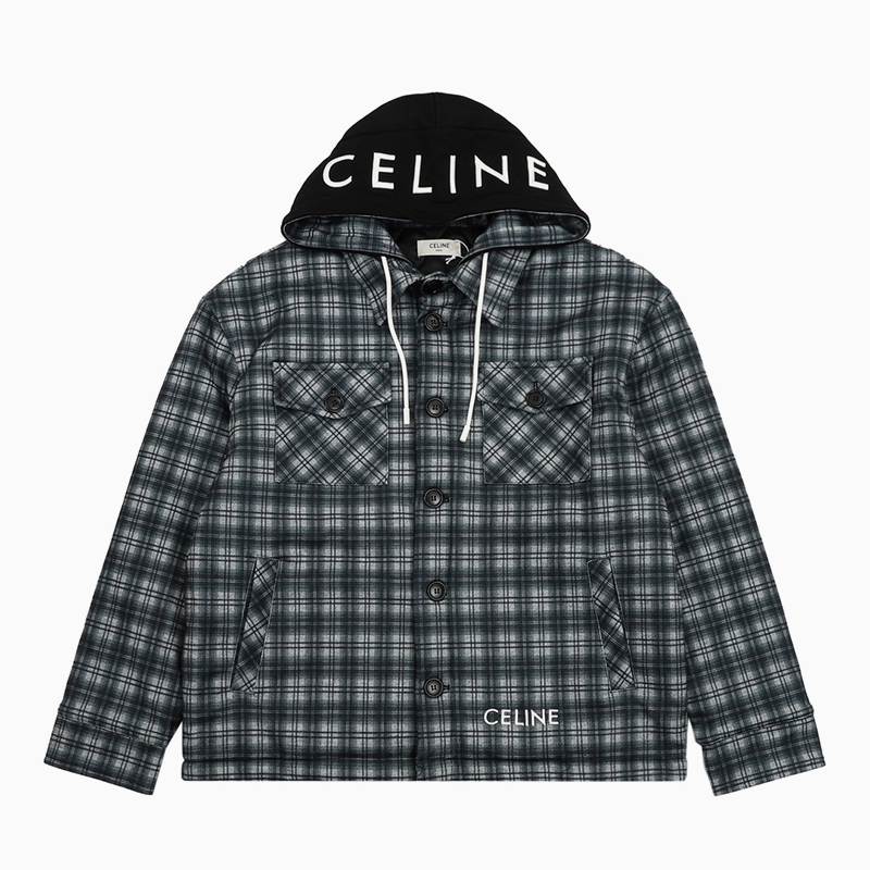 셀린느 체크 멀티 포켓 후드로고 셔츠 CMD팩토리