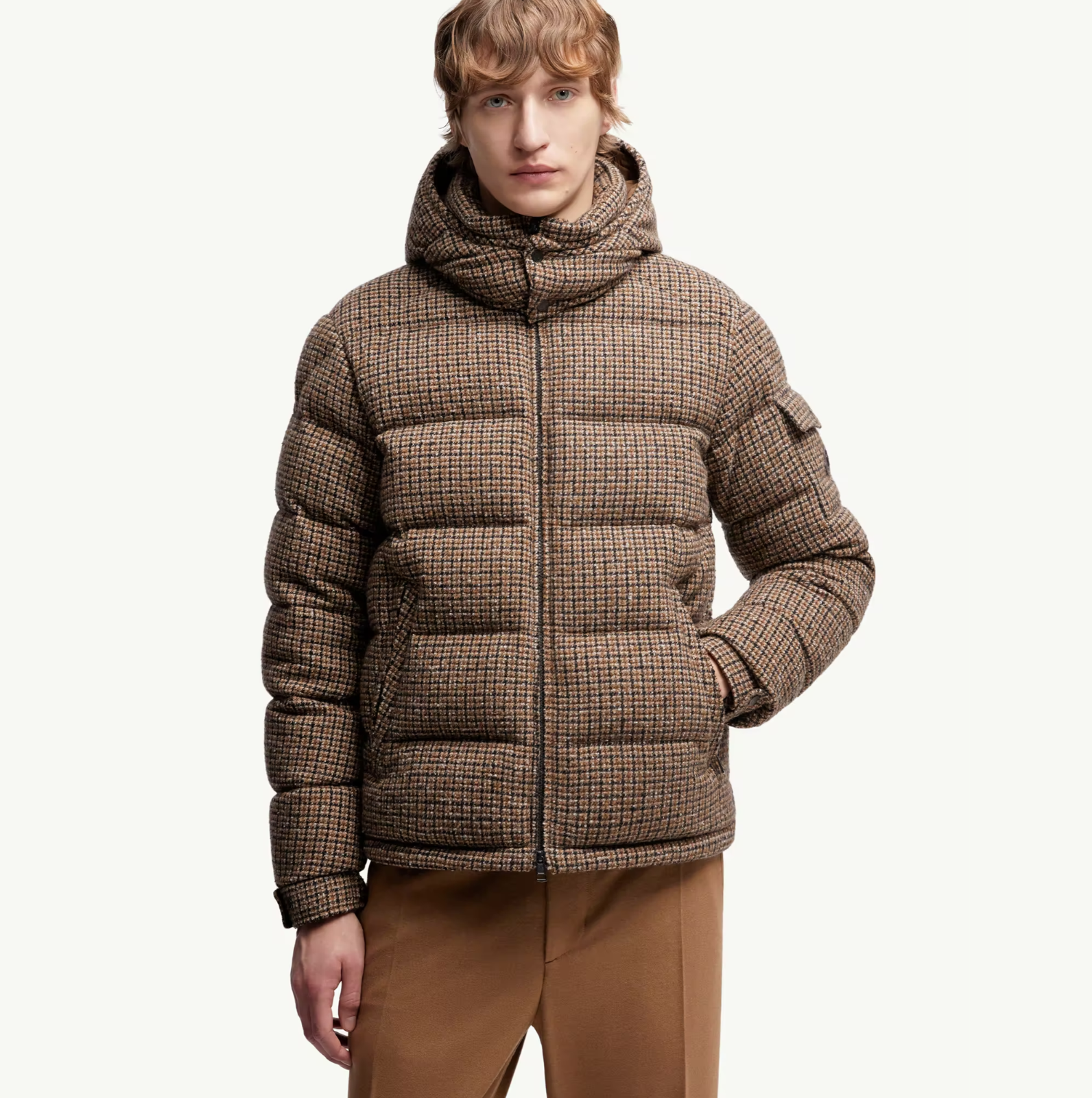 몽클레어 Montgenevre 울 혼방 부클레 후드 쇼트 다운 재킷 탑몽팩토리