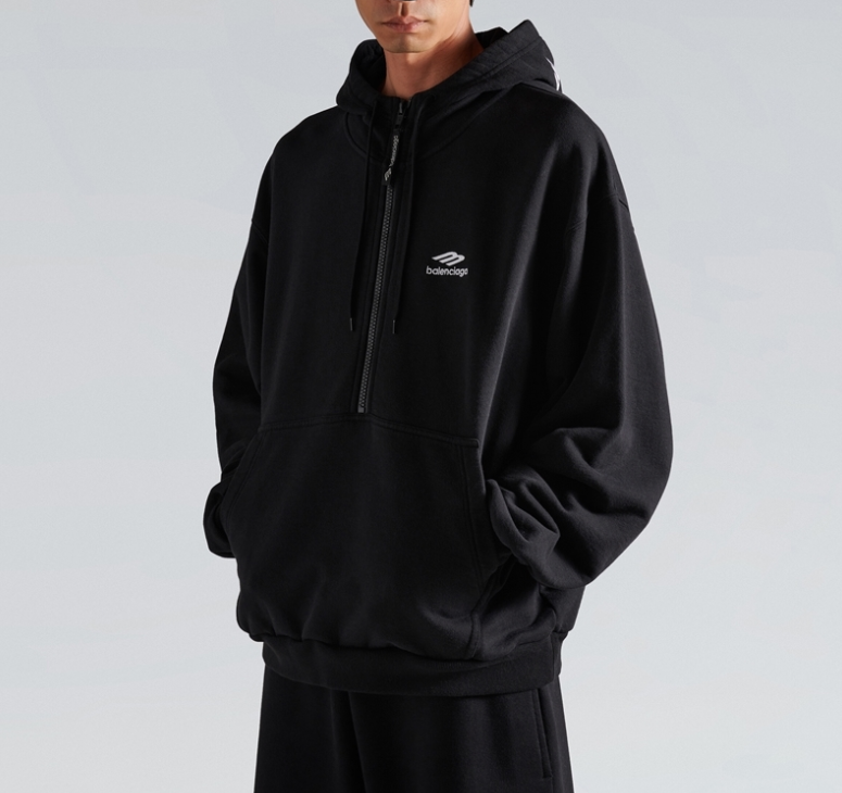 발렌시아가 아이콘 하프 지퍼 후드티 TOP팩토리